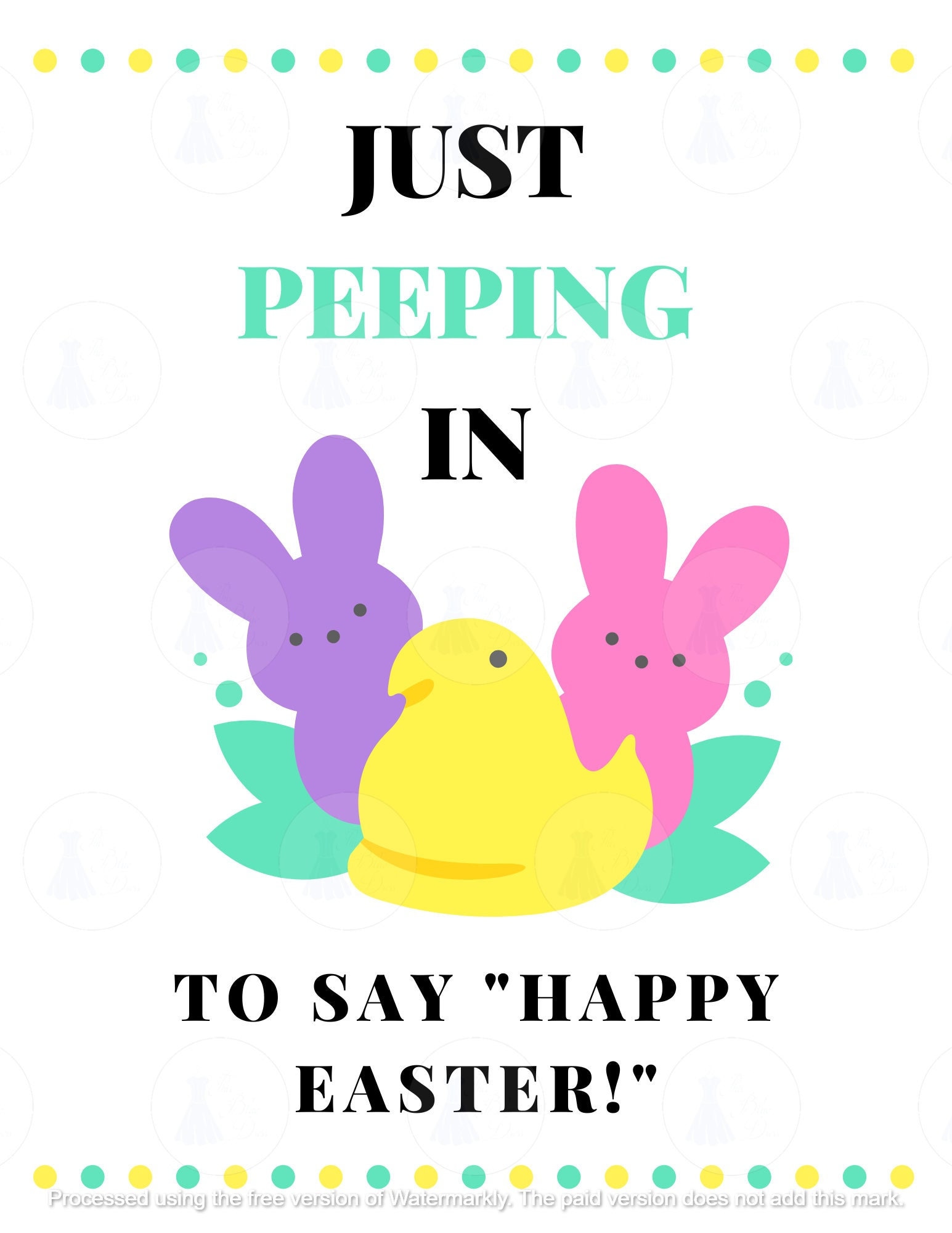Just Peeping in to Say Happy Easter Note, Easter Note, Marshmallow