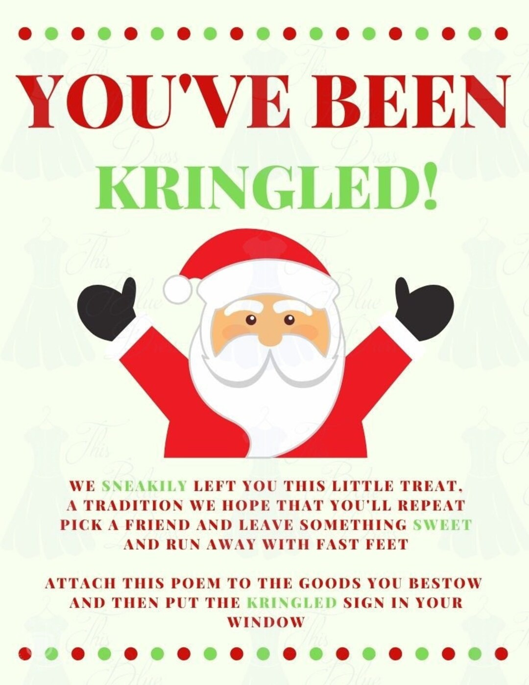 Christmas you've Been Kringled Printable Set, Christmas Poem, Christmas Neighbor Gift, Christmas Service Printable, Secret Santa - Etsy