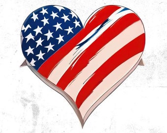 Amerikanische Flagge png, USA Herz png, 4. Juli png, digitaler Download, amerikanische Flagge Herz, 4. Juli Clipart, Sublimation Designs, USA Souvenir