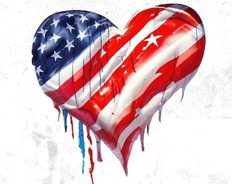 Amerikanische Flagge png, USA Herz png, 4. Juli png, digitaler Download, amerikanische Flagge Herz, 4. Juli Clipart, Sublimation Designs, USA Souvenir
