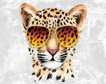 Leopard Face png, Leopard png, Cute Leopard png, Leopard Lover png, Leopard with Glasses png, Funny Leopard jpg, Cool Leopard png