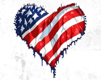 Amerikanische Flagge png, USA Herz png, 4. Juli png, digitaler Download, amerikanische Flagge Herz, 4. Juli Clipart, Sublimation Designs, USA Souvenir