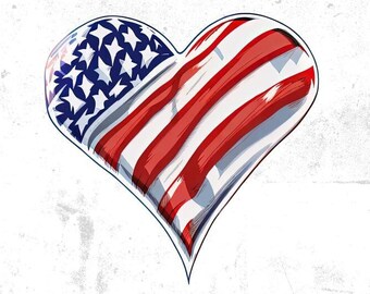Amerikanische Flagge png, USA Herz png, 4. Juli png, digitaler Download, amerikanische Flagge Herz, 4. Juli Clipart, Sublimation Designs, USA Souvenir