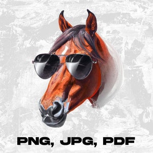 Horse Face png, Horse png, Cute Horse png, Horse Lover png, Horse with Glasses png, Funny Horse jpg, Cool Horse png
