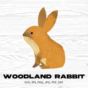 Woodland Animals, Rabbit svg, png, jpg, pdf, eps, dxf | nature, watercolor clipart, printable