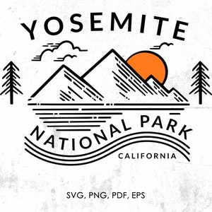 Yosemite National Park svg, png, pdf, eps, jpg | clipart, graphic, instant download
