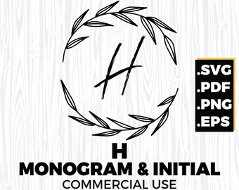 H Monogram, H Initial, H Letter, alphabet, svg, png, pdf, eps for cricut