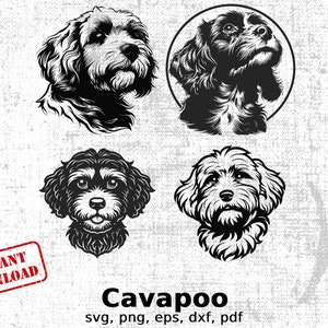 Cavapoo Dog Breed Clipart Bundle, Digital Artwork, Vector Images, Instant Download, Perfect for Cricut Projects, Commercial Use