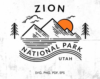 Zion National Park svg, png, pdf, eps, jpg | clipart, graphic, instant download