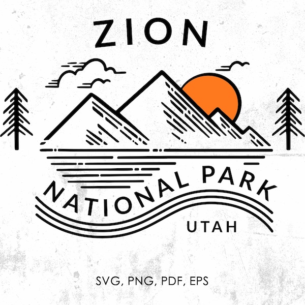 Zion National Park svg, png, pdf, eps, jpg | clipart, graphic, instant download