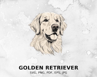 Golden Retriever svg, archivo svg perro, Pet svg, archivo pdf, png, archivo eps, archivo cortado, archivos de impresión, imágenes prediseñadas Golden Retriever, acceso instantáneo