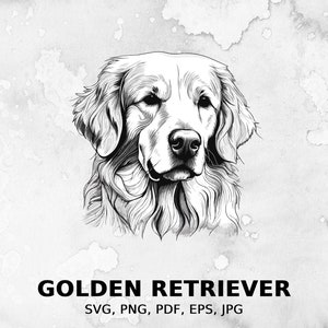 Golden Retriever svg, Dog svg file, Pet svg, pdf file, png, eps file, cut file, print files, Golden Retriever clipart, instant access