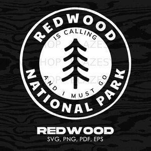 Redwood National Park svg, Redwood California svg, Redwood png, Redwood jpg, pdf, eps | clipart, graphic, souvenir
