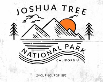 Park Narodowy Joshua Tree svg, png, pdf, eps, jpg | clipart, grafika, natychmiastowe pobieranie