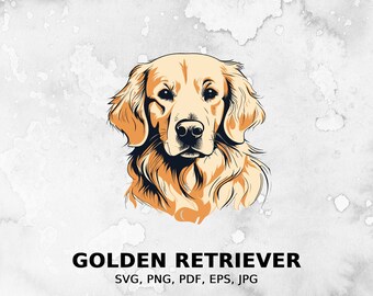 Golden Retriever svg, archivo svg perro, Pet svg, archivo pdf, png, archivo eps, archivo cortado, archivos de impresión, imágenes prediseñadas Golden Retriever, acceso instantáneo