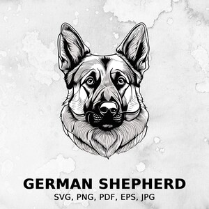 German Shepherd svg, Dog svg file, Pet svg, pdf file, png, eps file, cut file, print files, German Shepherd clipart, instant access
