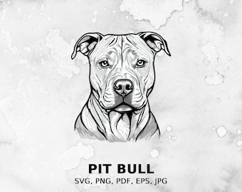 Pit Bull svg, Dog svg file, Pet svg, pdf file, png, eps file, cut file, print files, Pit Bull clipart, instant access