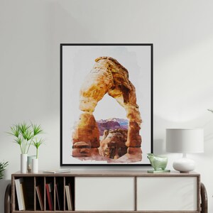 Arches National Park Aquarell Portrait Druck | downloadbare Wandkunst | druckbare Aquarell Wandkunst
