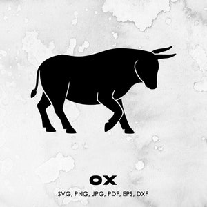 Ox svg, Chinese Zodiac Ox, png, jpg, pdf, eps, dxf | animal, clipart, instant download