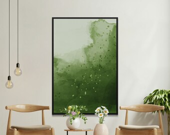 Green Watercolor portrait print digital download | watercolor art print | printable watercolor wall art
