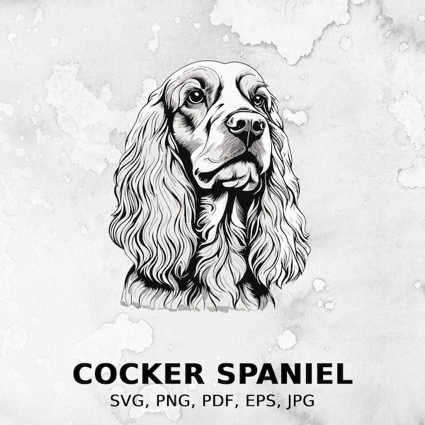 Cocker Spaniel svg, Dog svg file, Pet svg, pdf file, png, eps file, cut file, print files, Cocker Spaniel clipart, instant access