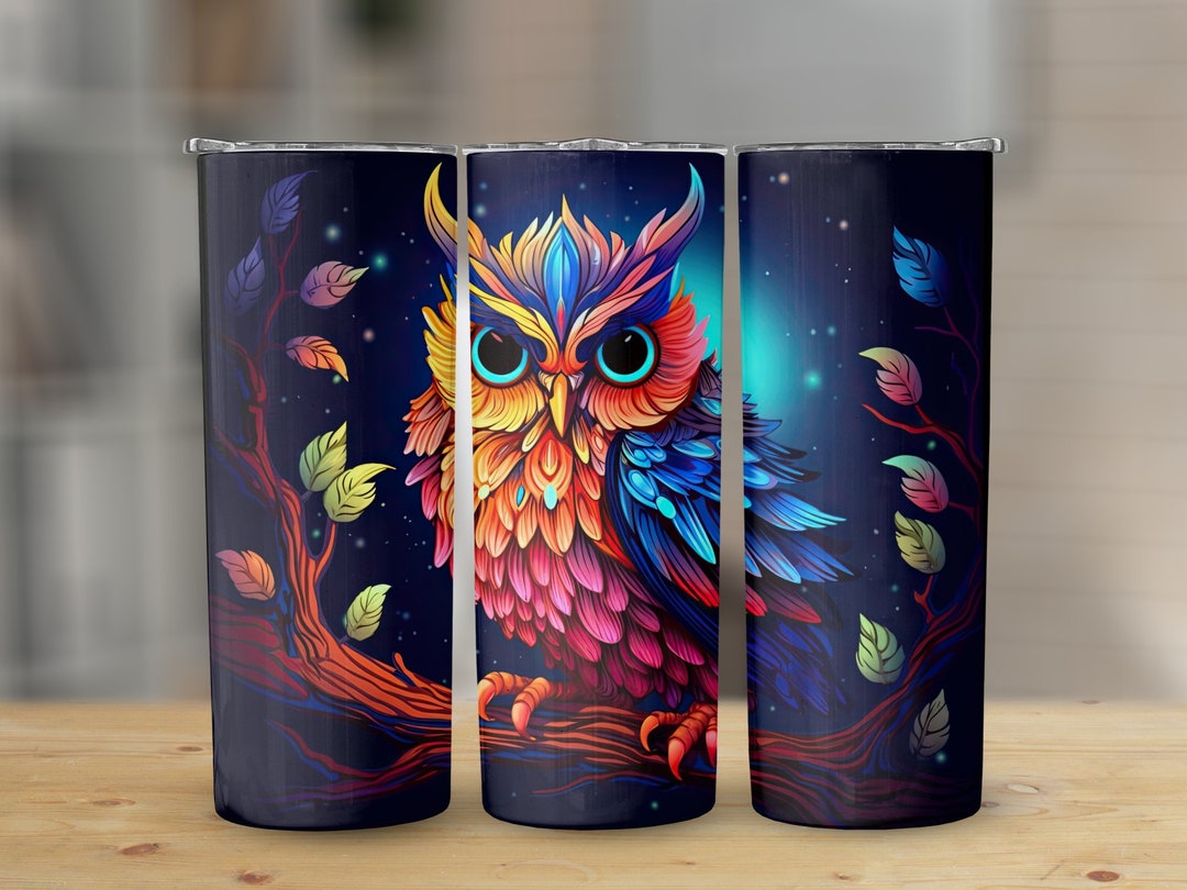 Baby Owl Cartoon Design 20 Oz Skinny Tumbler, Sublimation Design ...