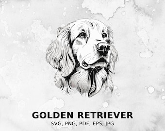 Golden Retriever svg, archivo svg perro, Pet svg, archivo pdf, png, archivo eps, archivo cortado, archivos de impresión, imágenes prediseñadas Golden Retriever, acceso instantáneo