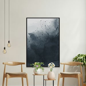 Schwarz Aquarell Portrait Druck digital download | Aquarell Kunstdruck | druckbare Aquarell Wandkunst