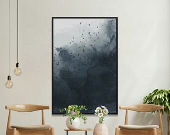 Black Watercolor portrait print digital download | watercolor art print | printable watercolor wall art