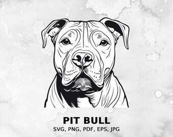 Pit Bull svg, Dog svg file, Pet svg, pdf file, png, eps file, cut file, print files, Pit Bull clipart, instant access