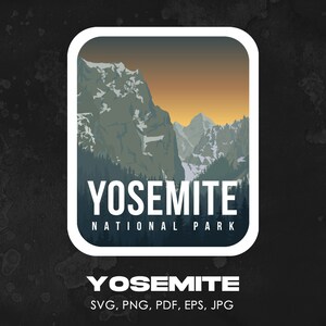 Yosemite National Park svg, png, pdf, eps, jpg | clipart, graphic, instant download