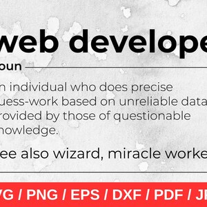 Web Developer svg, Definicja svg, Zabawny prezent dla Web Developera, Oferta pracy | png, eps, dxf, pdf, wektor, plik do cięcia, cricut, natychmiastowe pobieranie