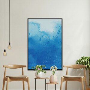 Blaues Aquarell Portrait Druck digital download | Aquarell Kunstdruck | druckbare Aquarell Wandkunst