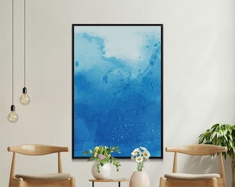 Blue Watercolor portrait print digital download | watercolor art print | printable watercolor wall art