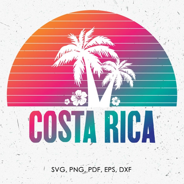 Costa Rica svg, Summer Beach Vacation, Spring Break | png, eps, vector, cut file, instant download