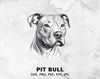 Pit Bull svg, Dog svg file, Pet svg, pdf file, png, eps file, cut file, print files, Pit Bull clipart, instant access