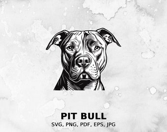 Pit Bull svg, Dog svg file, Pet svg, pdf file, png, eps file, cut file, print files, Pit Bull clipart, instant access