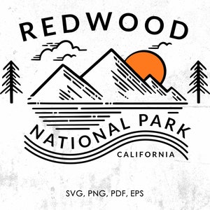 Redwood National Park svg, png, pdf, eps, jpg | clipart, graphic, instant download