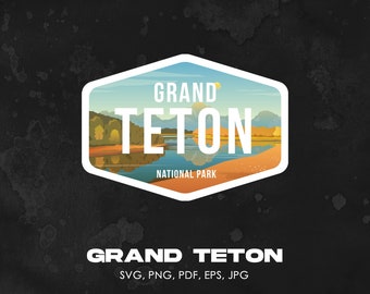 Grand Teton National Park svg, png, pdf, eps, jpg / clipart, grafica, download istantaneo
