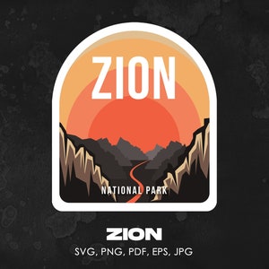 Zion National Park svg, png, pdf, eps, jpg | clipart, graphic, instant download