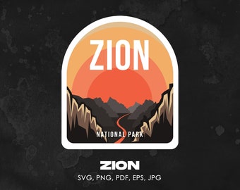 Zion National Park svg, png, pdf, eps, jpg | clipart, graphic, instant download