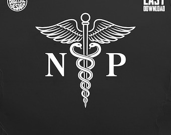 Nurse Practitioner PNG Instant Download | NP Caduceus Medical Symbol Nurse Gift Digital File for Healthcare Professionals Graduation