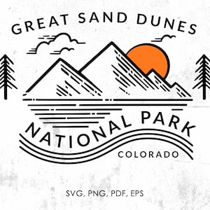 Great Sand Dunes National Park svg, png, pdf, eps, jpg | clipart, graphic, instant download