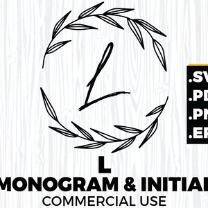 L Monogram, L Initial, L Letter, alphabet, svg, png, pdf, eps for cricut