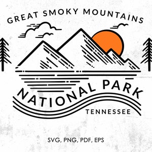 Great Smoky Mountains National Park svg, png, pdf, eps, jpg | clipart, graphic, instant download