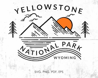 Yellowstone National Park svg, png, pdf, eps, jpg | clipart, graphic, instant download