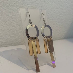 Silver Ring with Dangling Gold Strands