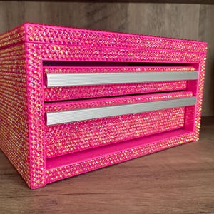 Rhinestone Color-shifting Hot Pink Mini Kobalt Tool Box Blinged