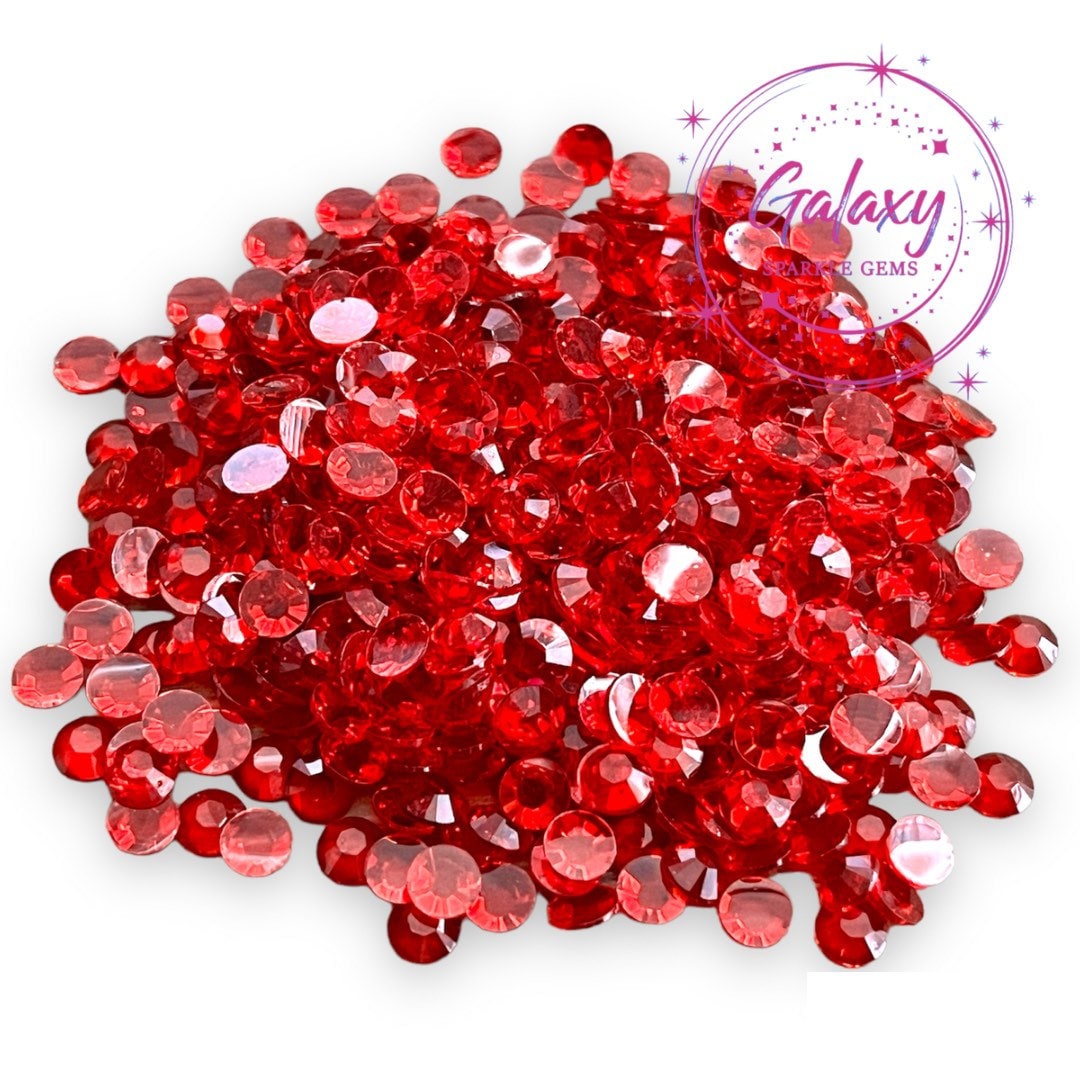 20mm Red Rhinestone Acrylic Beads