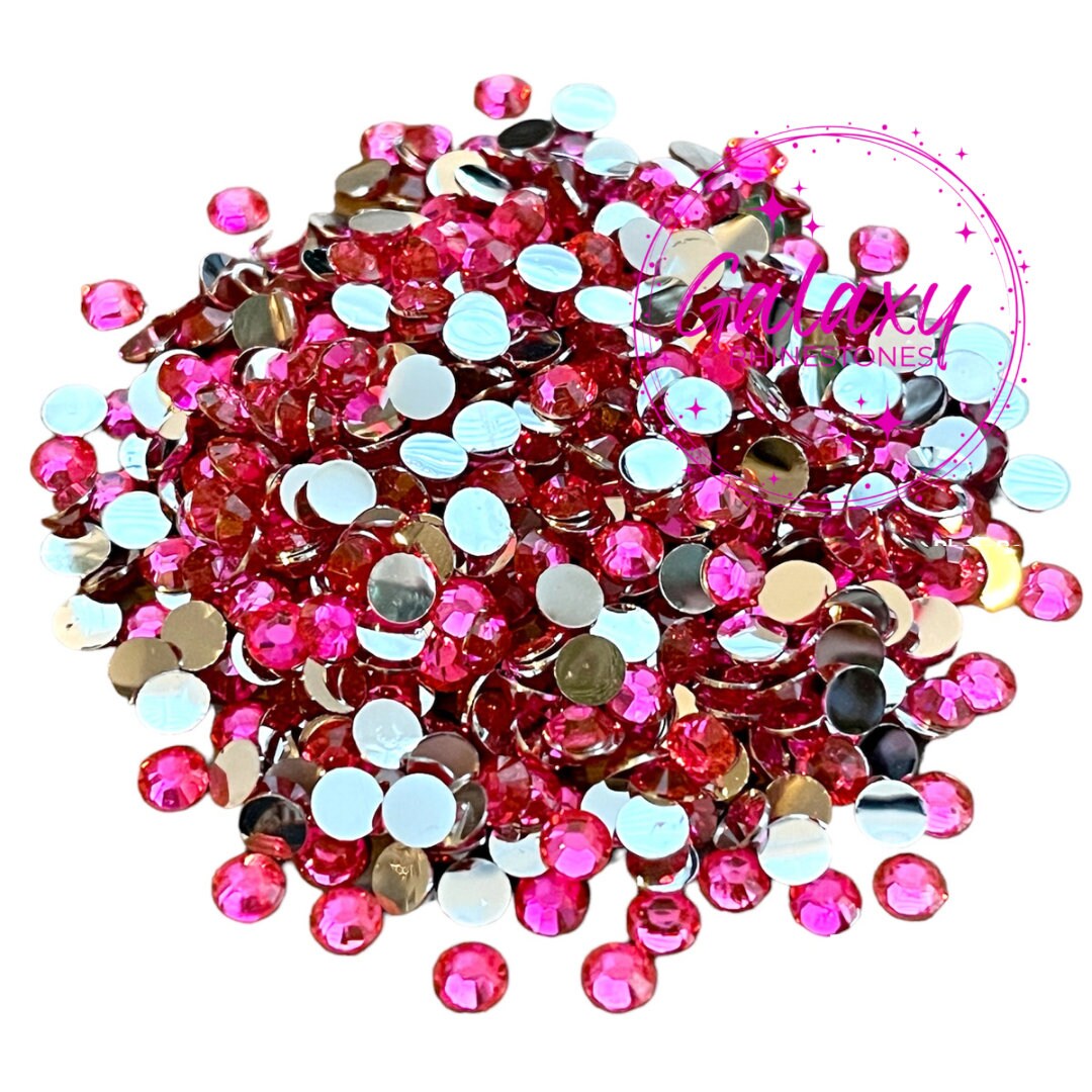 Pink Rhinestones Falling 1500ct Hot Pink Resin Rhinestones: Flatback Non Hotfix, 2-6MM - Etsy